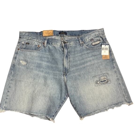 Polo Ralph Lauren Sullivan Slim Distressed Denim Cut-Off Jean Shorts Size 40 - Picture 1 of 5